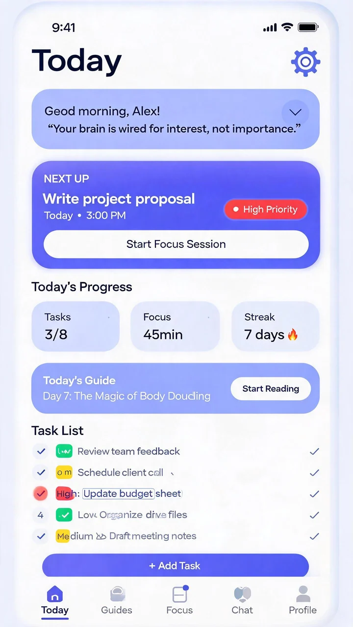 Flowmo Today Screen